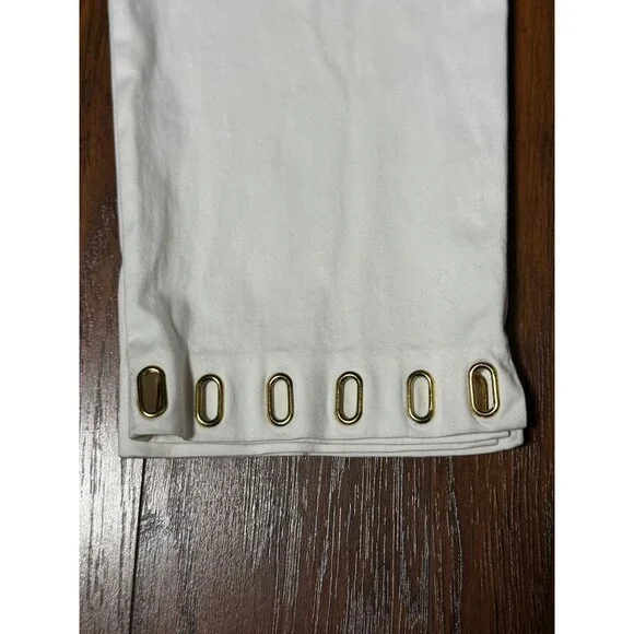 Jones New York Signature Dress Pants Size 4 White Stretch Keyhole Bottom Detail - Picture 4 of 11
